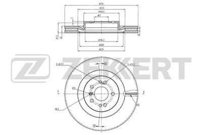Диск тормозной передний Zekkert BS5776