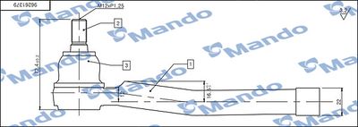 Наконечник рулевой Mando DSA020620