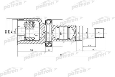 ШРУС внутренний правый комплект PATRON PCV5036