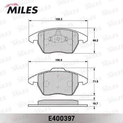Колодки тормозные передние Miles E400397