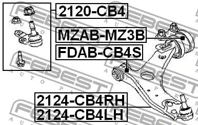 Опора шаровая переднего нижнего рычага FEBEST 2120CB4