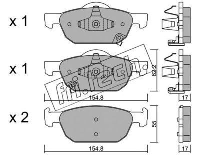Комплект колодок для дискового тормоза TRUSTING 8830