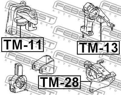 Подушка двигателя задняя FEBEST TM13
