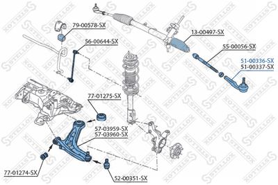 Наконечник рулевой тяги STELLOX 5100336SX