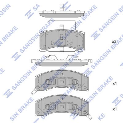 Колодки тормозные передние SANGSIN SP1318