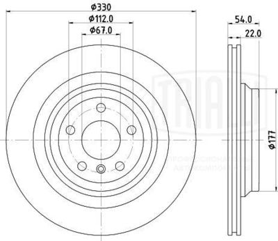 Диск тормозной задний перфорированный TRIALLI DF190415