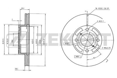 Диск тормозной передний вентилируемый BLITZ BS0147