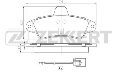 Колодки тормозные дисковые задние Zekkert BS2871