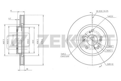 Диск тормозной передний вентилируемый SB NAGAMOCHI BR28166T