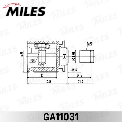 ШРУС внутренний левый Miles GA11031
