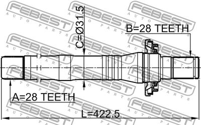 Полуось правая FEBEST 1212SFCL
