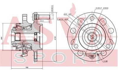 Ступица передняя ASVA SYWHREX2F