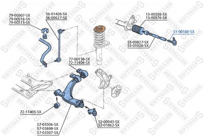 Наконечник рулевой STELLOX 5100180SX