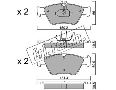 Комплект колодок для дискового тормоза TRUSTING 2280