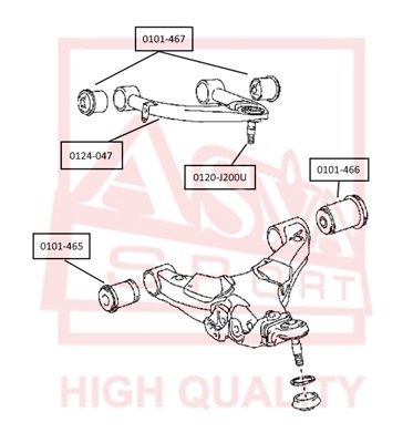 Сайлентблок нижнего переднего рычага ASVA 0101466