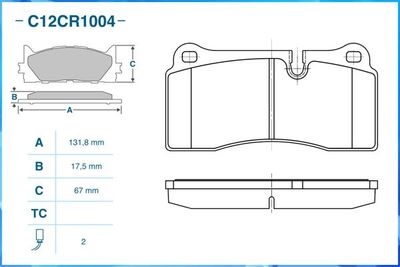Колодки тормозные задние CWORKS C12CR1004