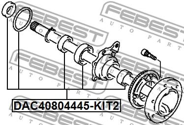 Подшипник ступичный задний ремкомплект FEBEST DAC40804445KIT2