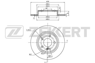 Диск тормозной задний Zekkert BS6366