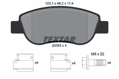 Колодки тормозные TEXTAR 2439301