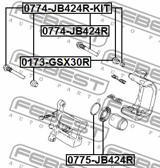Ремкомплект суппорта переднего FEBEST 0775JB424R