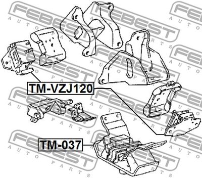 Подушка двигателя передняя FEBEST TMVZJ120