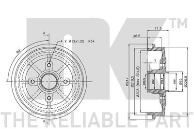 Барабан тормозной NK 251905