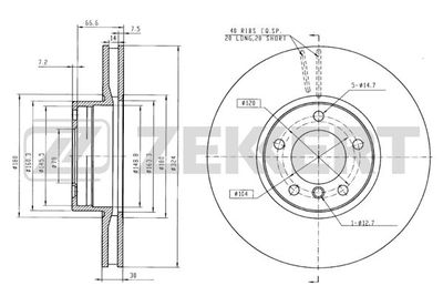 Диск тормозной передний Zekkert BS5787