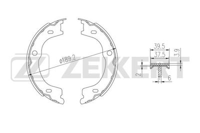 Колодки тормозные задние барабанные Zekkert BK4013