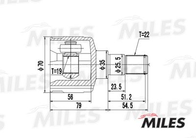 ШРУС внутренний Miles GA10013
