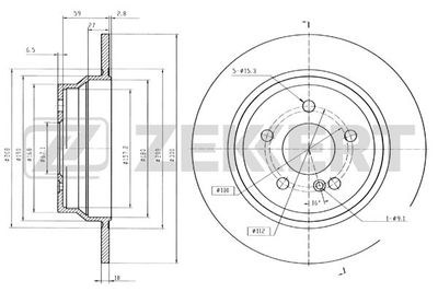 Диск тормозной задний Zekkert BS5598