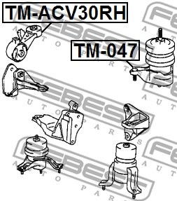 Подушка двигателя правая FEBEST TMACV30RH