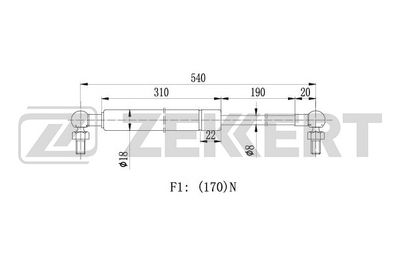 Амортизатор багажника LYNXauto GS1763