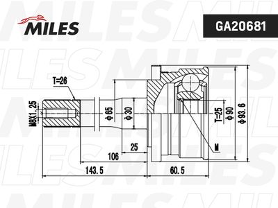 ШРУС наружный Miles GA20681