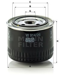 Фильтр масляный MANN-FILTER W91426
