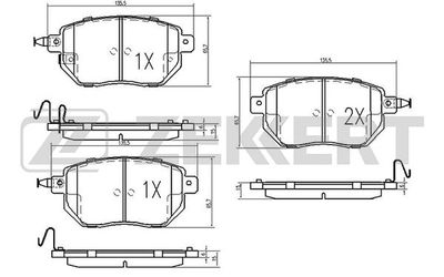 Колодки тормозные дисковые передние Zekkert BS1874