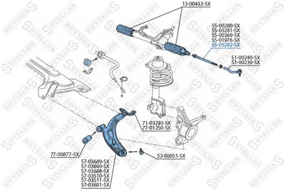 Тяга рулевая STELLOX 5505282SX