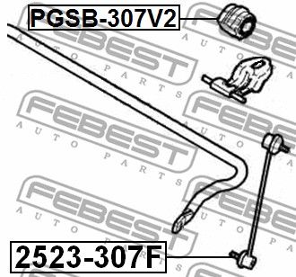 Втулка стабилизатора переднего FEBEST PGSB307FV2