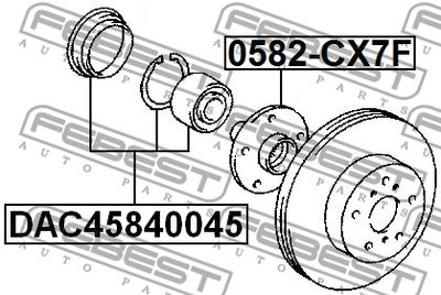 Подшипник передней ступицы FEBEST DAC45840045