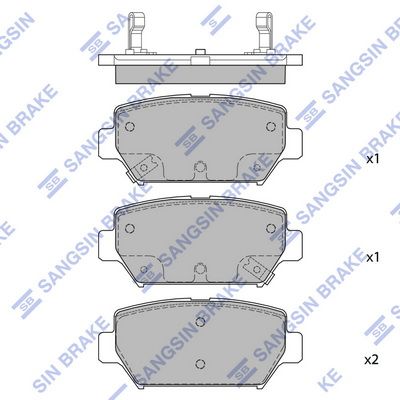 Колодки тормозные задние SANGSIN SP4394