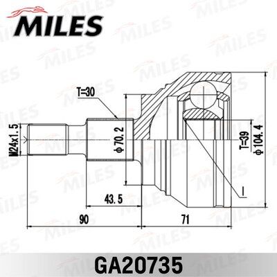 ШРУС наружный Miles GA20735