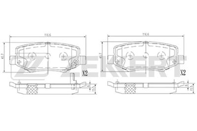 Колодки тормозные дисковые задние Zekkert BS2447