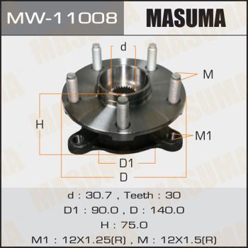 Ступица колеса с интегрированным подшипником Masuma MW11008