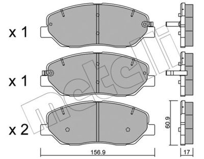 Комплект колодок для дискового тормоза METELLI 2207870