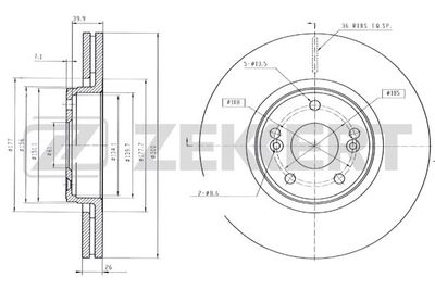 Диск тормозной передний Zekkert BS6096