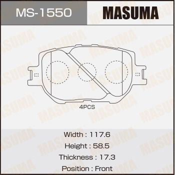 Колодки тормозные дисковые Masuma MS1550