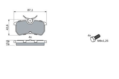 Колодки тормозные задние BOSCH 0986494011