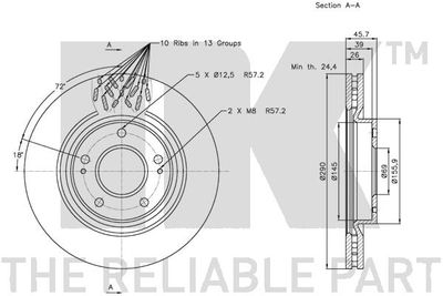 Диск тормозной NK 203046