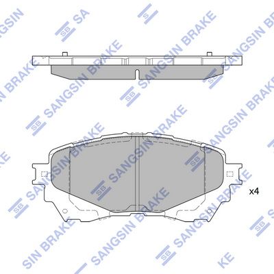 Колодки тормозные передние SANGSIN SP1728