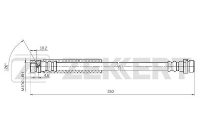 Шланг тормозной передний Zekkert BS9507