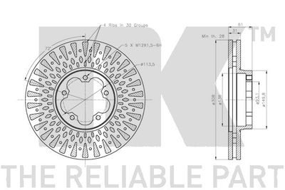 Диск тормозной передний NK 202594